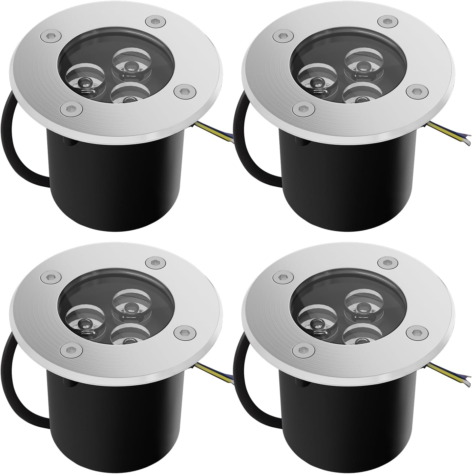 Buried Lights,Goodia Led Warm White Buried Landscape Lamp Ground Lamp for Garden,Outdoor lighting-IP65 AC85-265V(4Pack,3W)