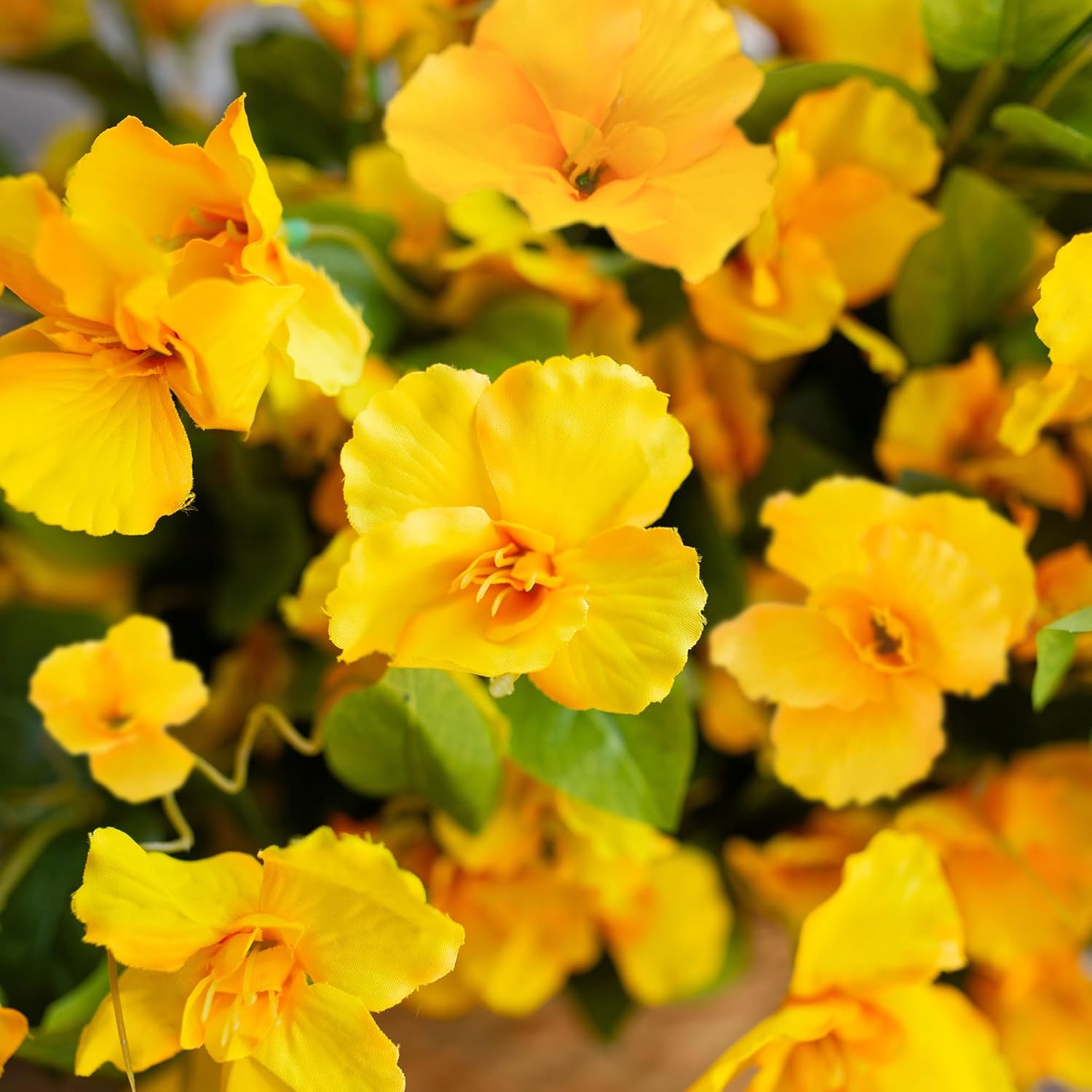 Hibiscus Artificial Flowers Plants for Outdoors Decoration, 6 Bundles Silk Hibiscus Tropical Flowers Artificial Realistic UV Resistant Fake Flower for Outside Planter Porch Patio Balcony, Yellow - Image 7