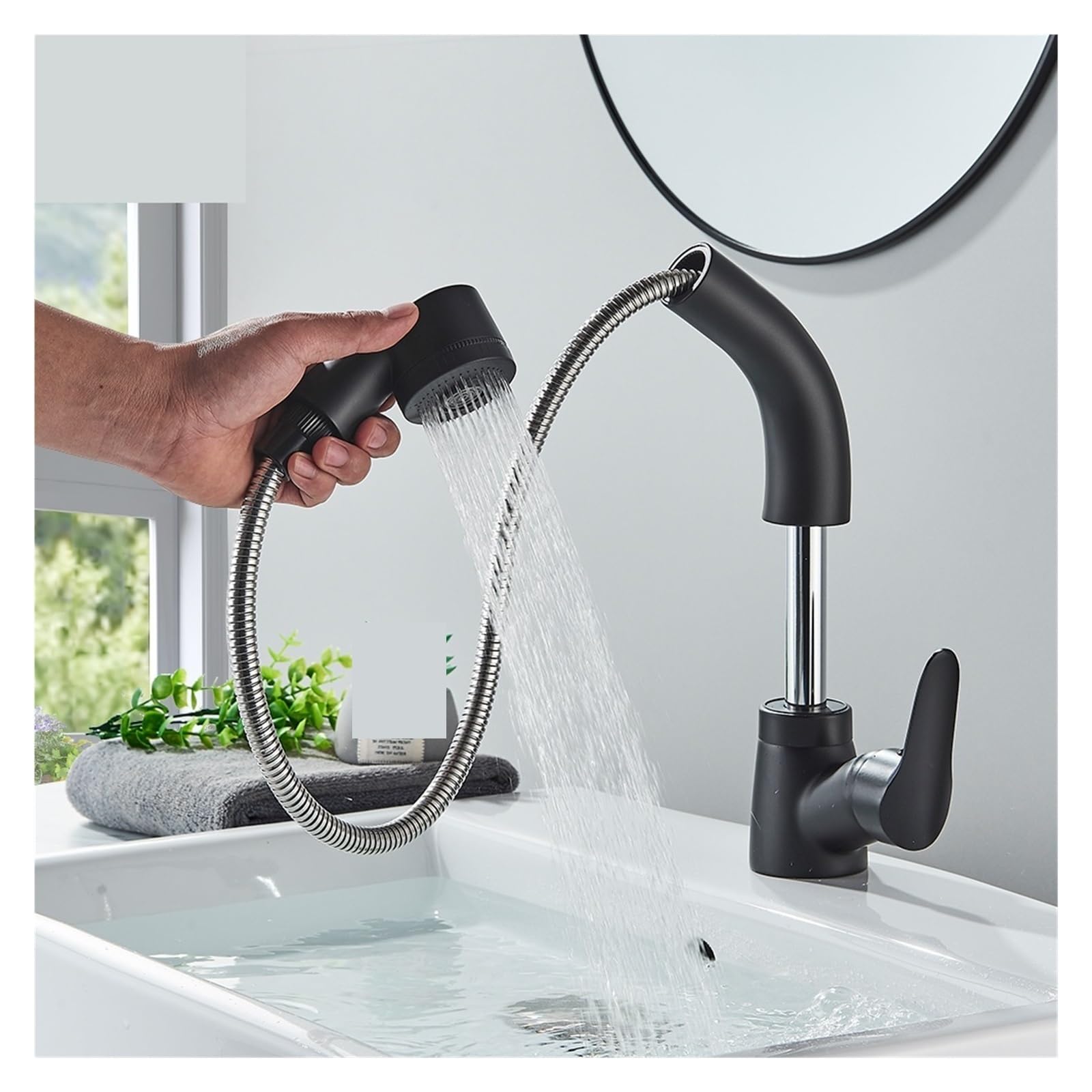 rubinetto da bagno, Rubinetto for lavabo con sollevamento retrattile(Chrome)