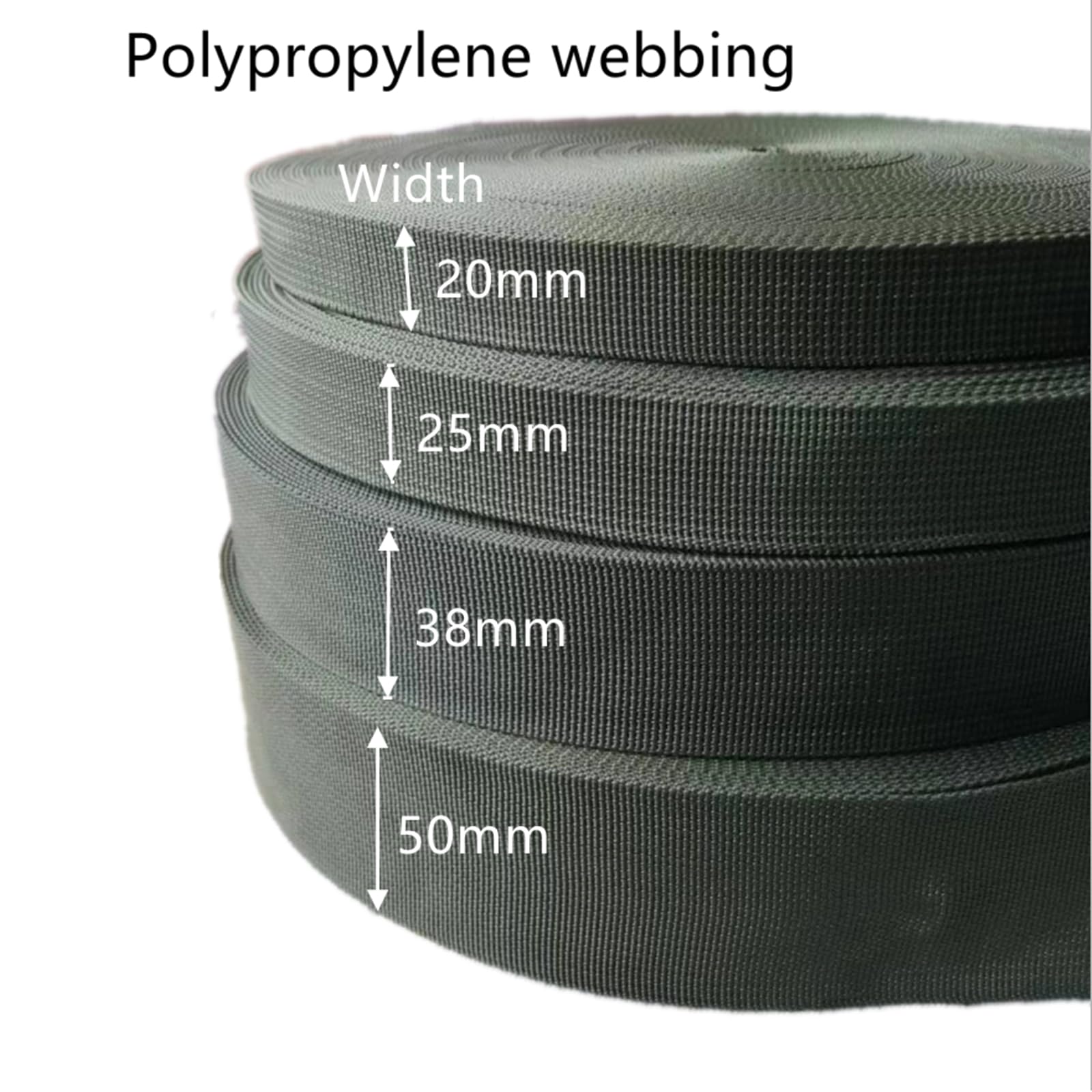 Fettuccia In Polipropilene 3,8 Cm X 9,1 M - Nero - Impermeabile E Resistente - Per Sedie Da Prato, Zaini, Borse, Collari Animali E Fai Da Te