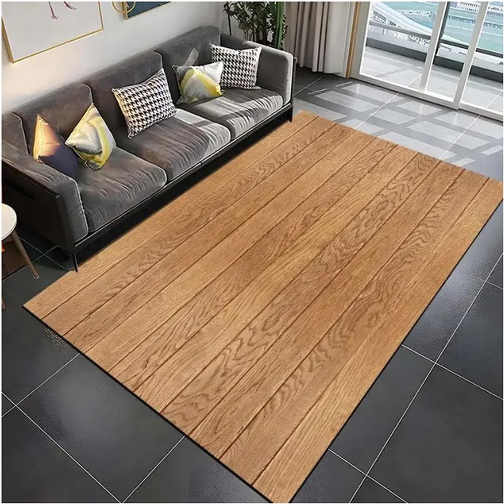 Tapis de sol 100x160cm au motif artistique de grain de bois premium