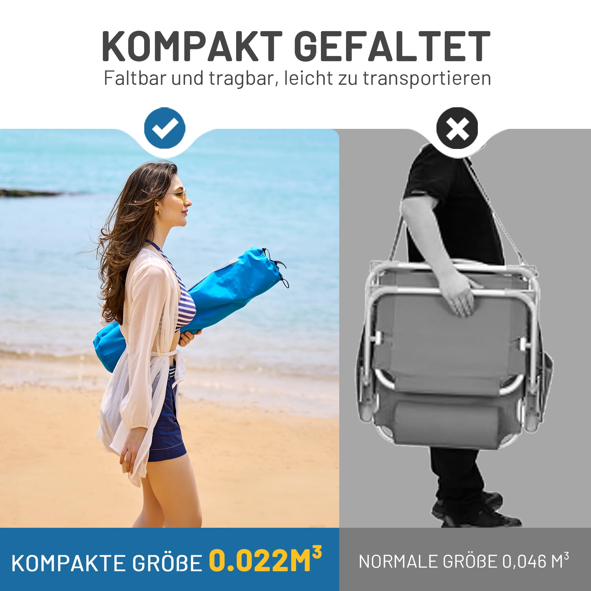 TIMBER RIDGE Strandstuhl Klappbar Leicht Campingstuhl Faltbar 150kg Belastbar mit Atmungsaktiver Netzstoffrückenlehne Niedrig Faltstuhl mit Getränkhalter Strand Garten Angeln
