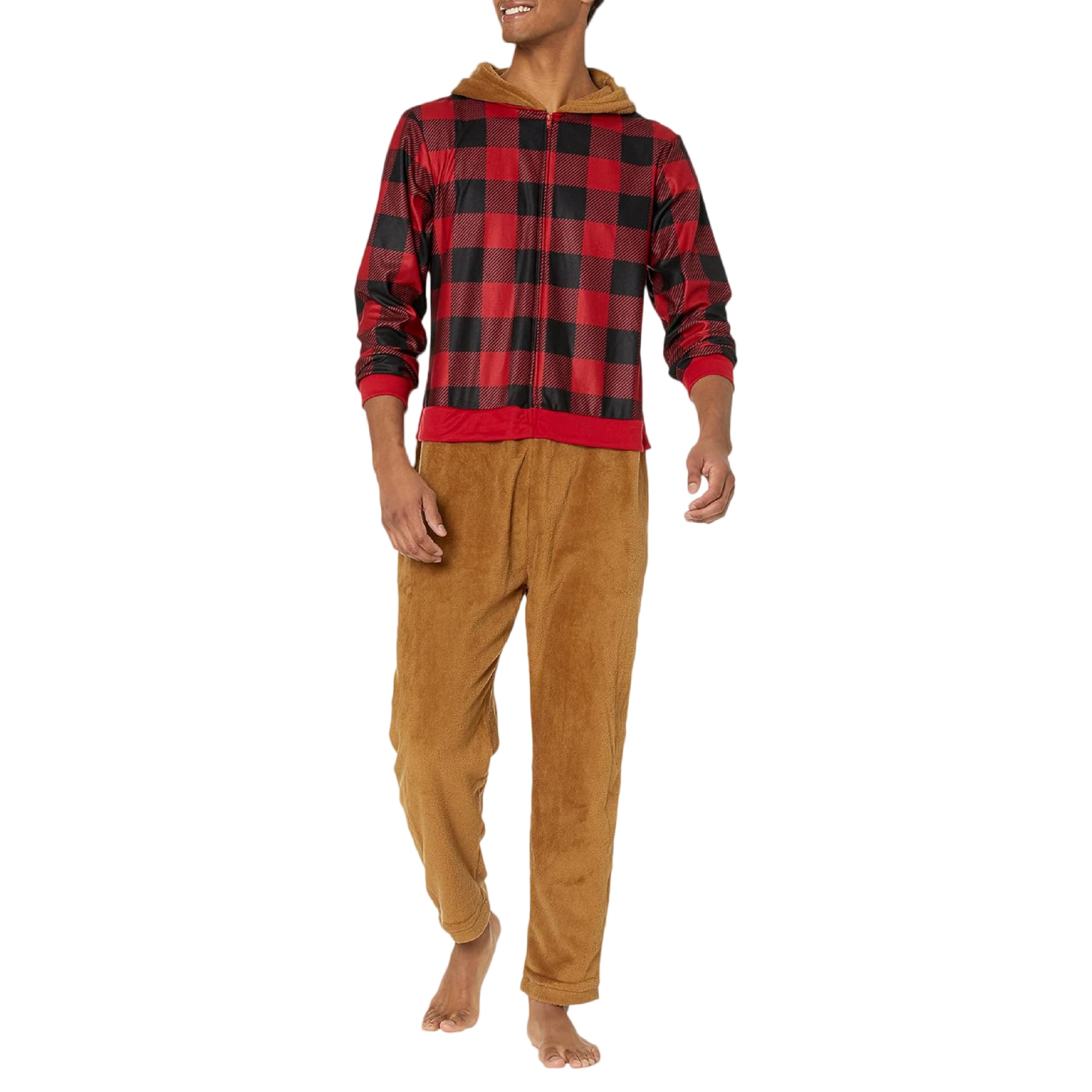 AME Women's Adults Hooded Blanket Sleeper, Matching Family Holiday Pajamas, Soft & Comfortable, Buffalo Bear, M