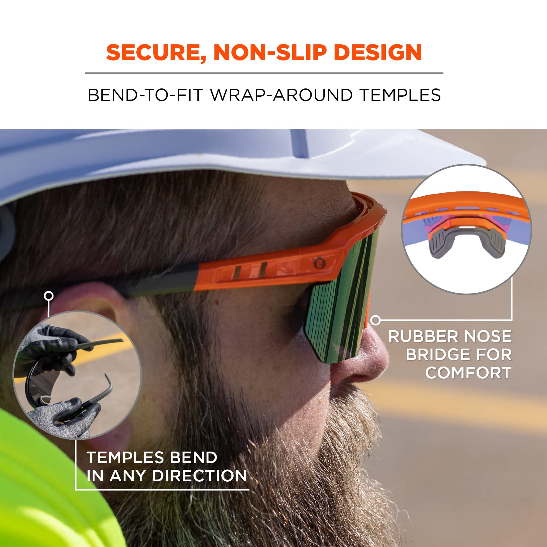Ergodyne Skullerz AEGIR Sicherheits-Sonnenbrille, verspiegelte Gläser, ANSI z87.1