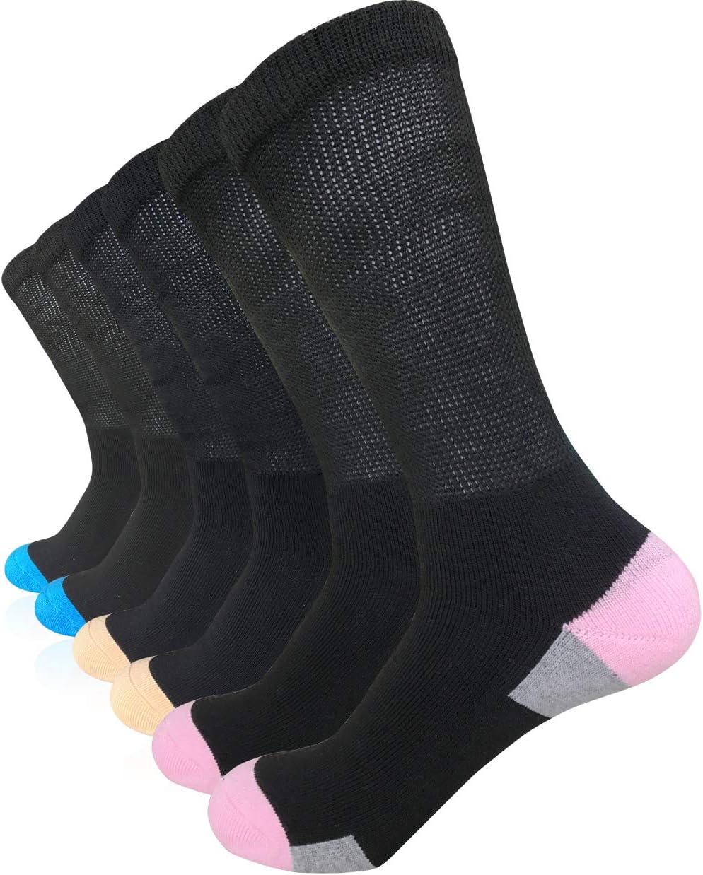 SYOLLAVE Womens Diabetic Athletic Crew Socks Non Binding Extra Wide bariatric Socks for Large Size Lympaedema Edema Swollen Foot