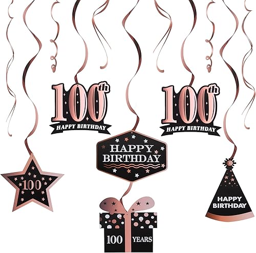 Miniatura 73 de LINGTEER Happy 65th Birthday Decorations Set - 12Pcs Black & Gold Swirls Streamer,Happy Birthday Bunting Banner,Cheers to 65 Years Old Bday Party