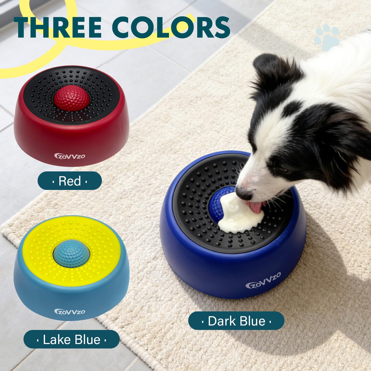 Rolling Ball Dog Lick Bowl, Slow Feeder Dog Bowls, Non-Slip Design, Interactive Dog Licking Toy & Dog Enrichment Toys, Dog Lick Ball Bowl for Wet Food, Yogurt, Bone Broth, Nutrient Solution (Blue) — view 6