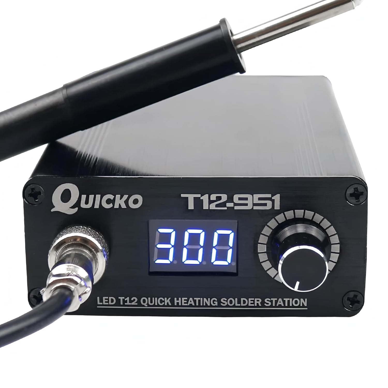 Quicko Quick Heating T12-951 LED Digital Soldering Station Electronic Soldering Iron Welding Tool with P9 Plastic Handle(Quicko T12-951 Kit I)