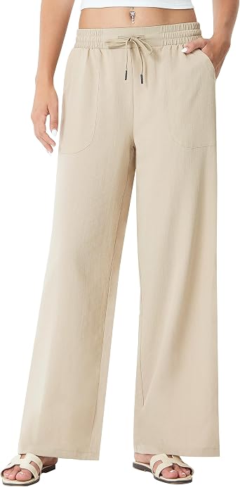 Womens Palazzo Pants for 29"/31" Flowy Travel Wide Leg Yoga Pants 2026 Ladies Casual Summer Loose Beach Lounge