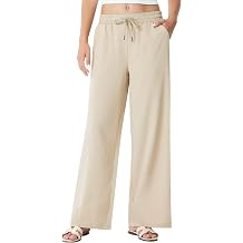 EZRUN Womens Flowy Wide Leg Travel Palazzo Pants with Zip Pocket