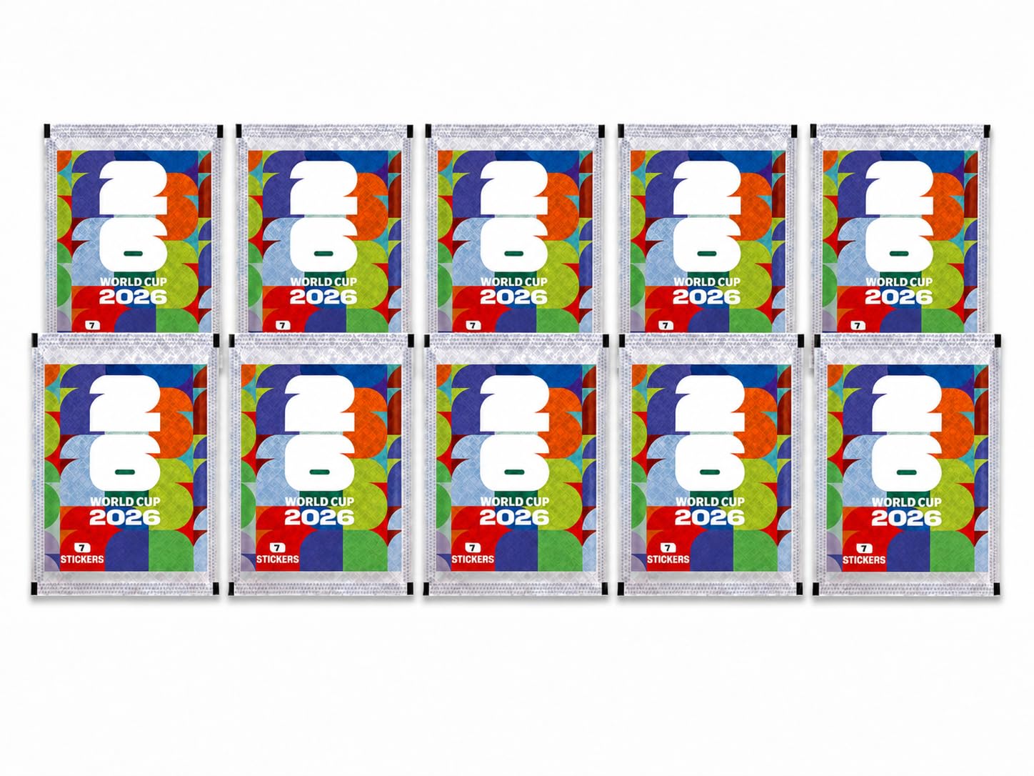 World Cup 26 Sticker - 10 Stickertüten 70 Sammelsticker Tüten WM 2026 Fußballkarten Packs und BB-Toy-Trades Versandschutz