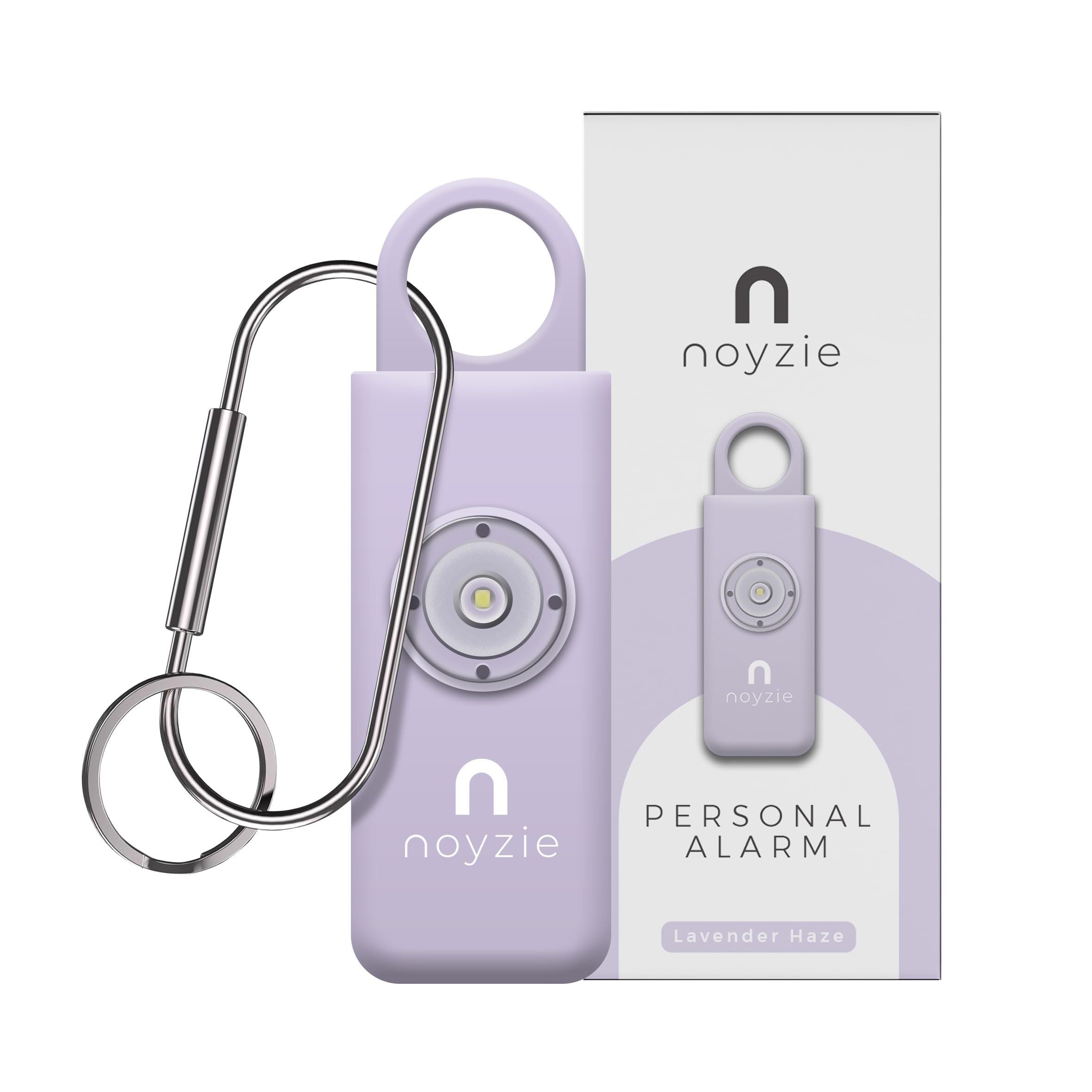 Noyzie Women's Purple Rechargeable Personal Alarm Personal Safety Alarm - Loud 130Db Siren & 200-Lumen Strobing Led Light - Self Defence Rope Alarm Keyring Keychain For Men, Elderly & Dog Walkers (Purple Rechargeable)