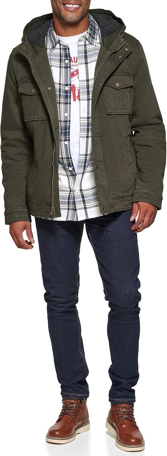 Levi's mens Legacy Sherpa Lined 4-pocket Military Jacket