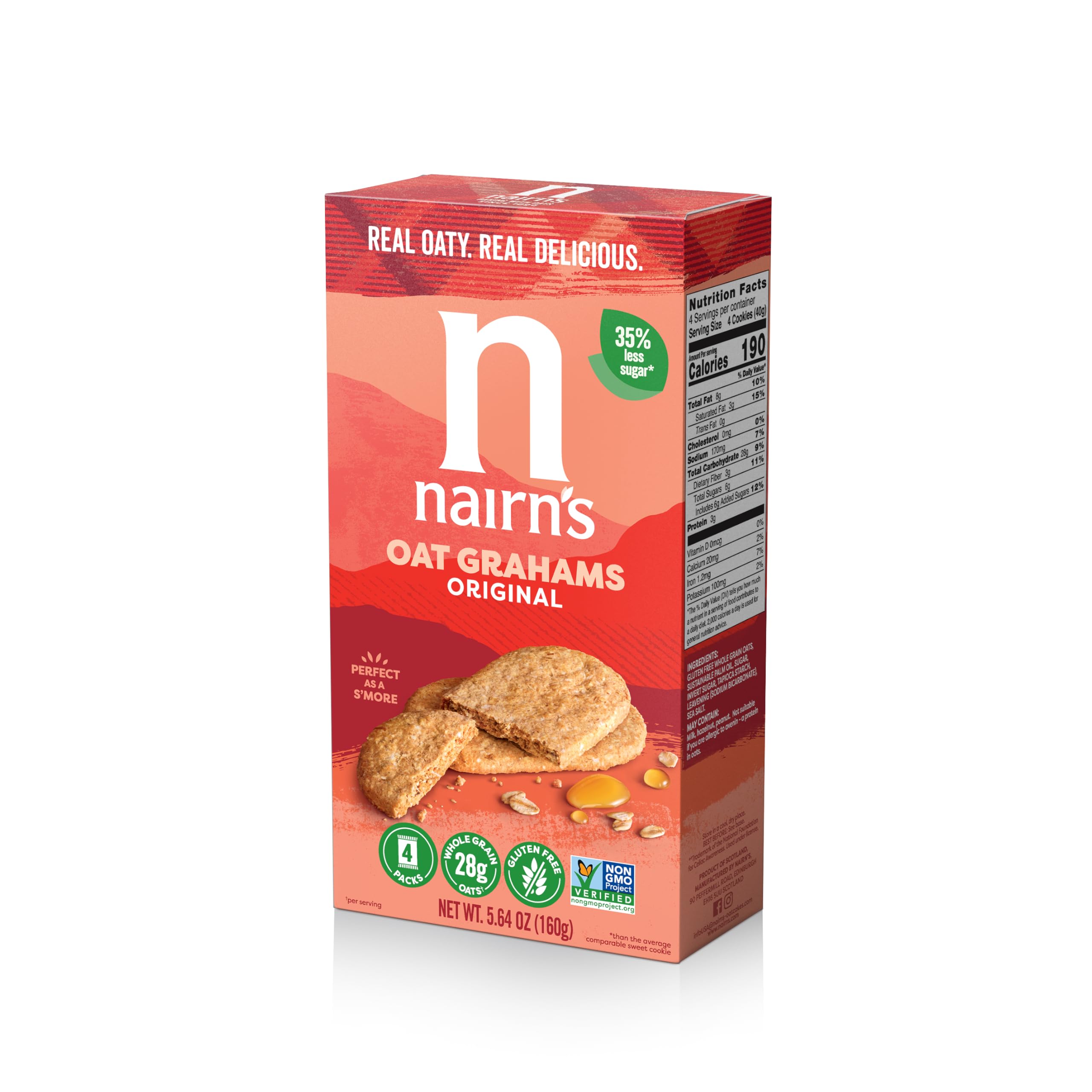 Nairn's Gluten Free Original Oat Grahams, 5.64oz