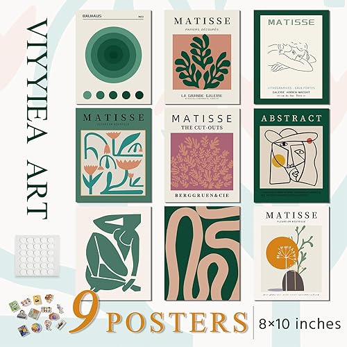 Miniatura 6 de VIYYIEA Sage Matisse - Arte de pared estético para decoración de habitación, póster botánico abstracto para decoración de pared, pósteres de