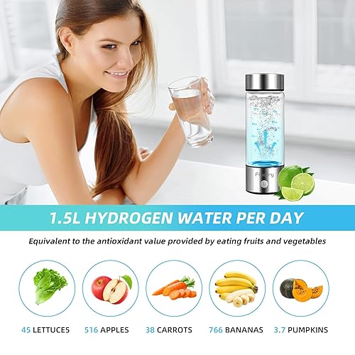 Miniatura 6 de Botella de agua de hidrógeno, generador de agua de hidrógeno Fiudiry mejora la calidad del agua en 3 minutos con tecnología avanzada SPE y PEM