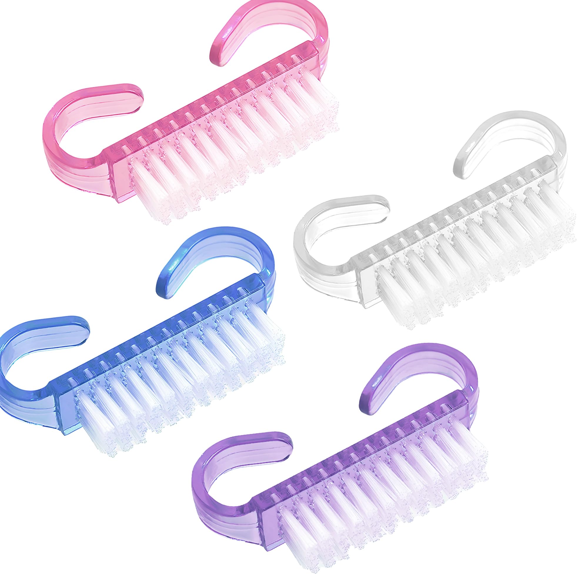 Spazzolino unghie mani, Set 4 pezzi Spazzola Unghie con Manico, Spazzola per Unghie Portatile, Spazzole per Pulire