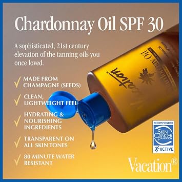 Vacation Chardonnay Oil SPF 30 Sunscreen Oil and Air Freshener Bundle