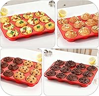 Vista 6 de Silicone Muffin Pan for Baking: 12 Cup Muffin Pan with Metal Reinforced Frame, Regular Size Cupcake Egg Bites Molds for Baking, BPA Free Silicone