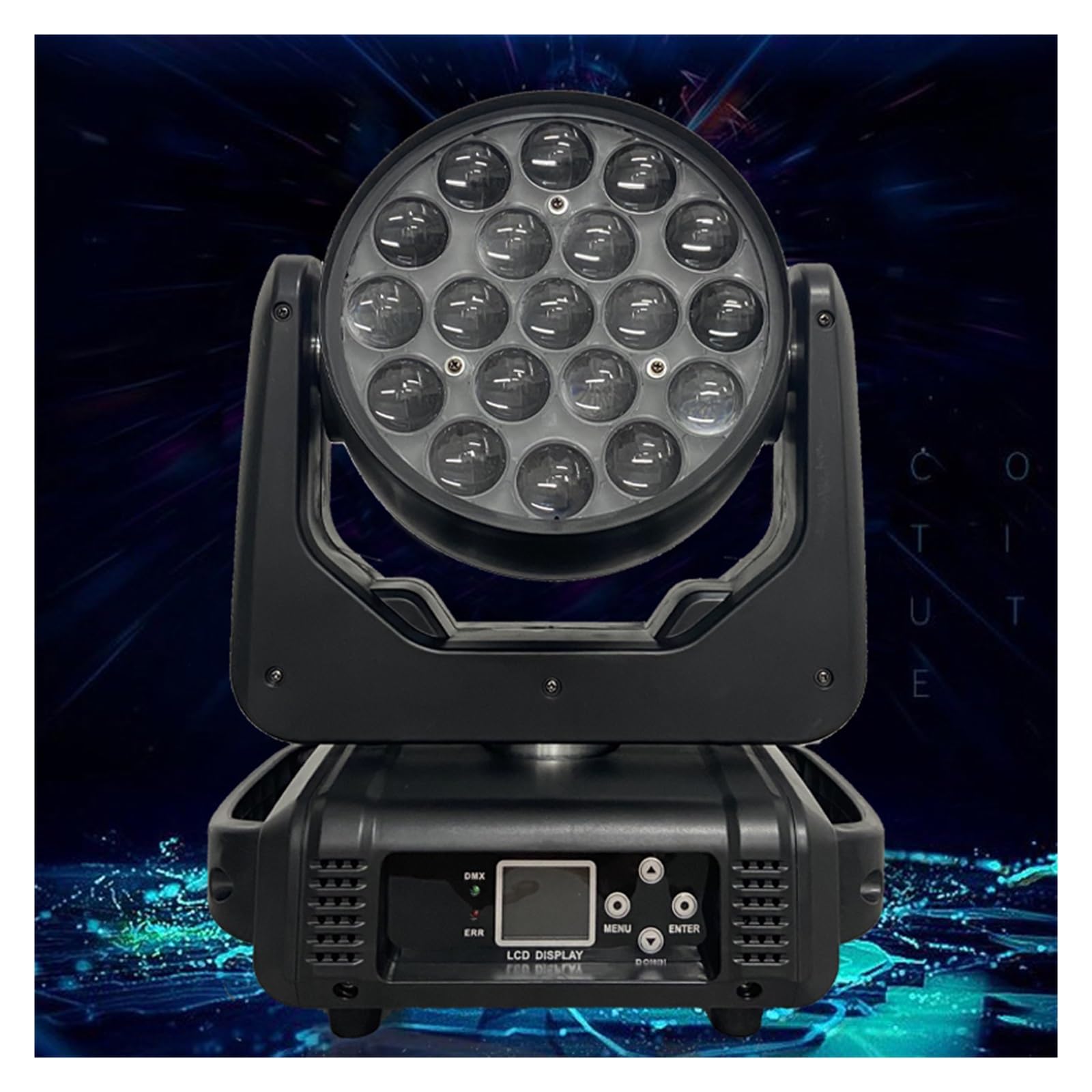 Oświetlenie Sceniczne, Reflektor LED z ruchomą głowicą 4-w-1 19x15W RGBW Zoom oświetlenie DXM nadaje się do DJ Disco Bar Party Christmas Stage Lighting Equipment