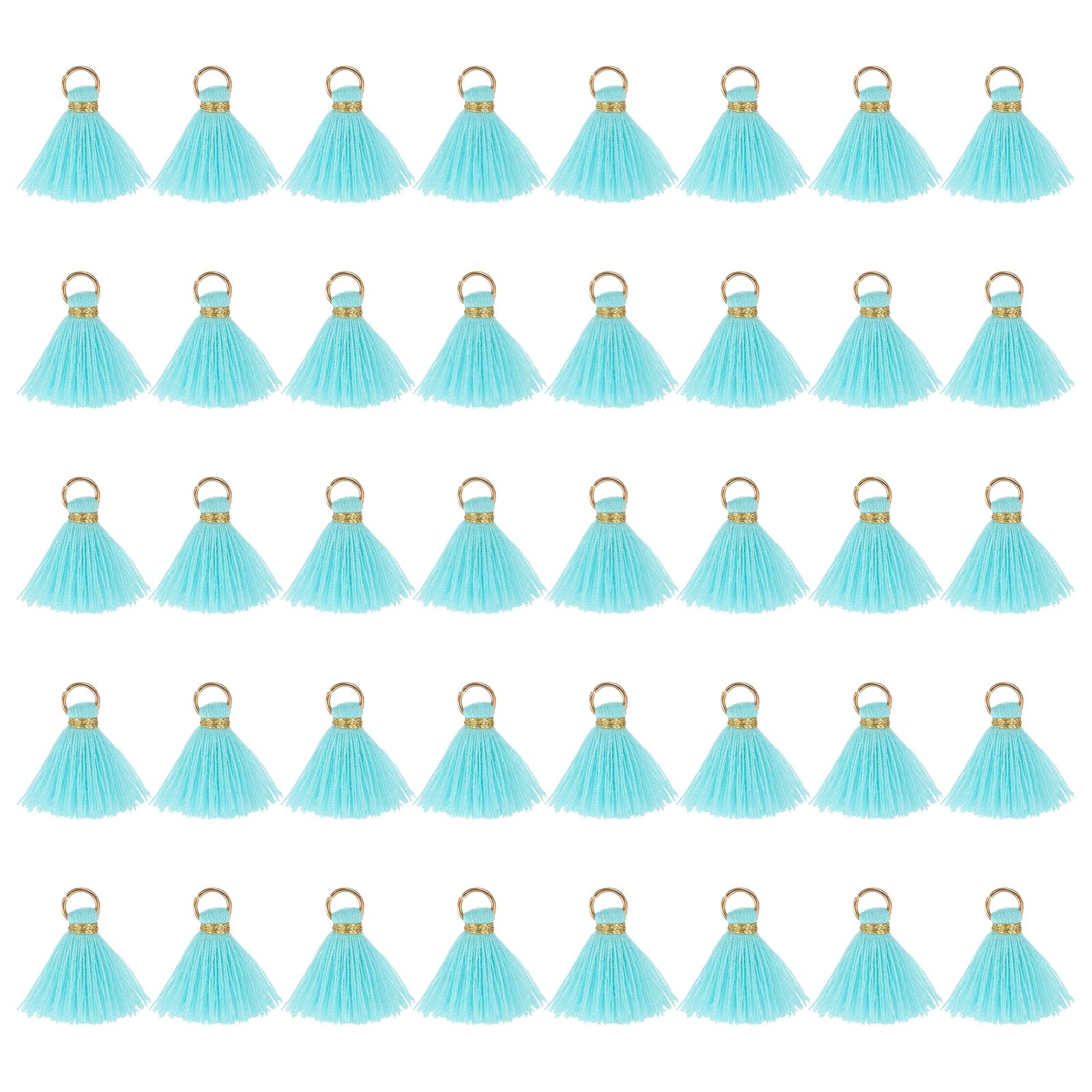 Borlas de manualidades de algodón turquesa con flecos y colgantes para decoración