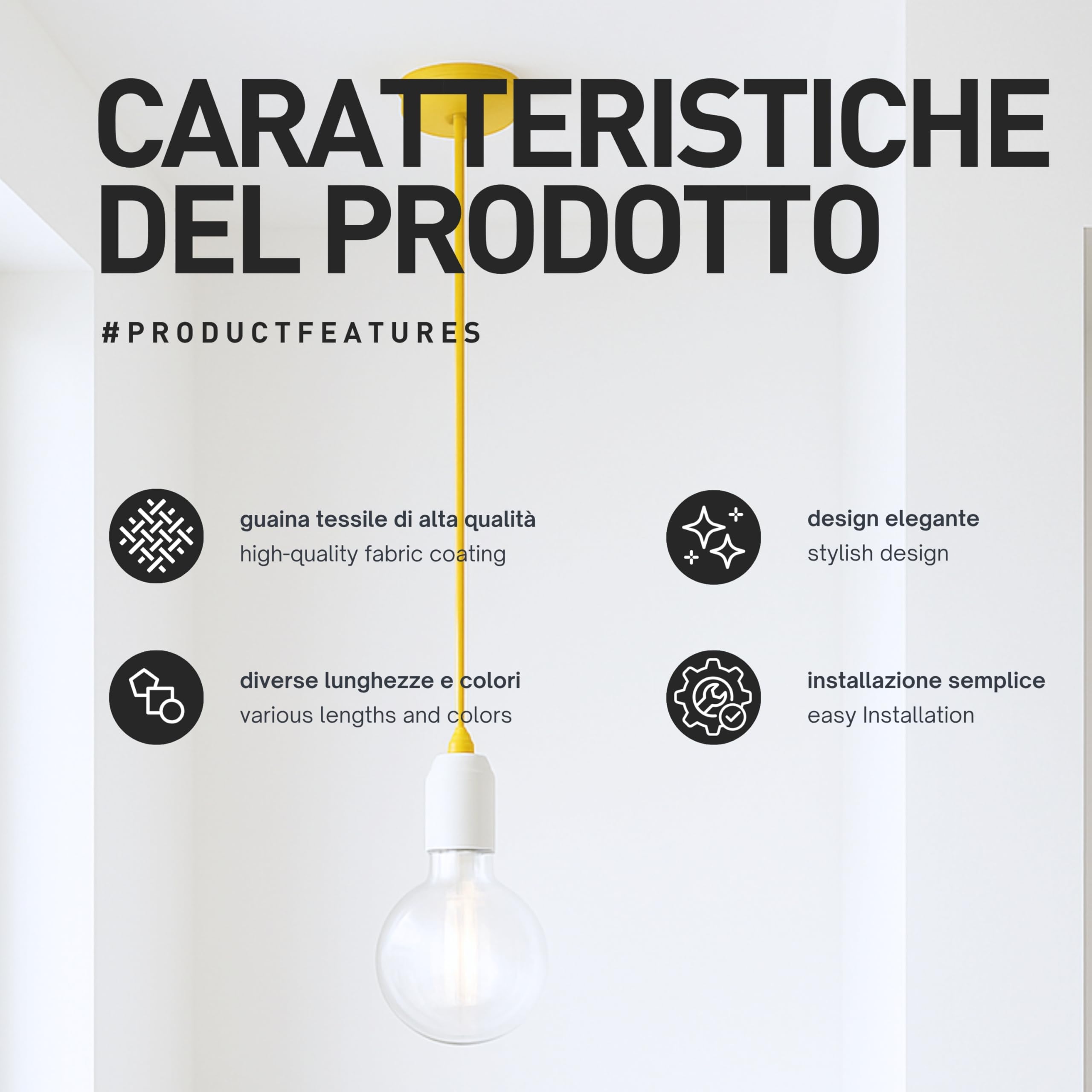 smartect Cavo Elettrico Tessile Nero, 10 Metri Filo Elettrico Vintage, Bipolare (2 x 0.75mm²) Cavo Elettrico Rivestito in Tessuto per Fai da Te