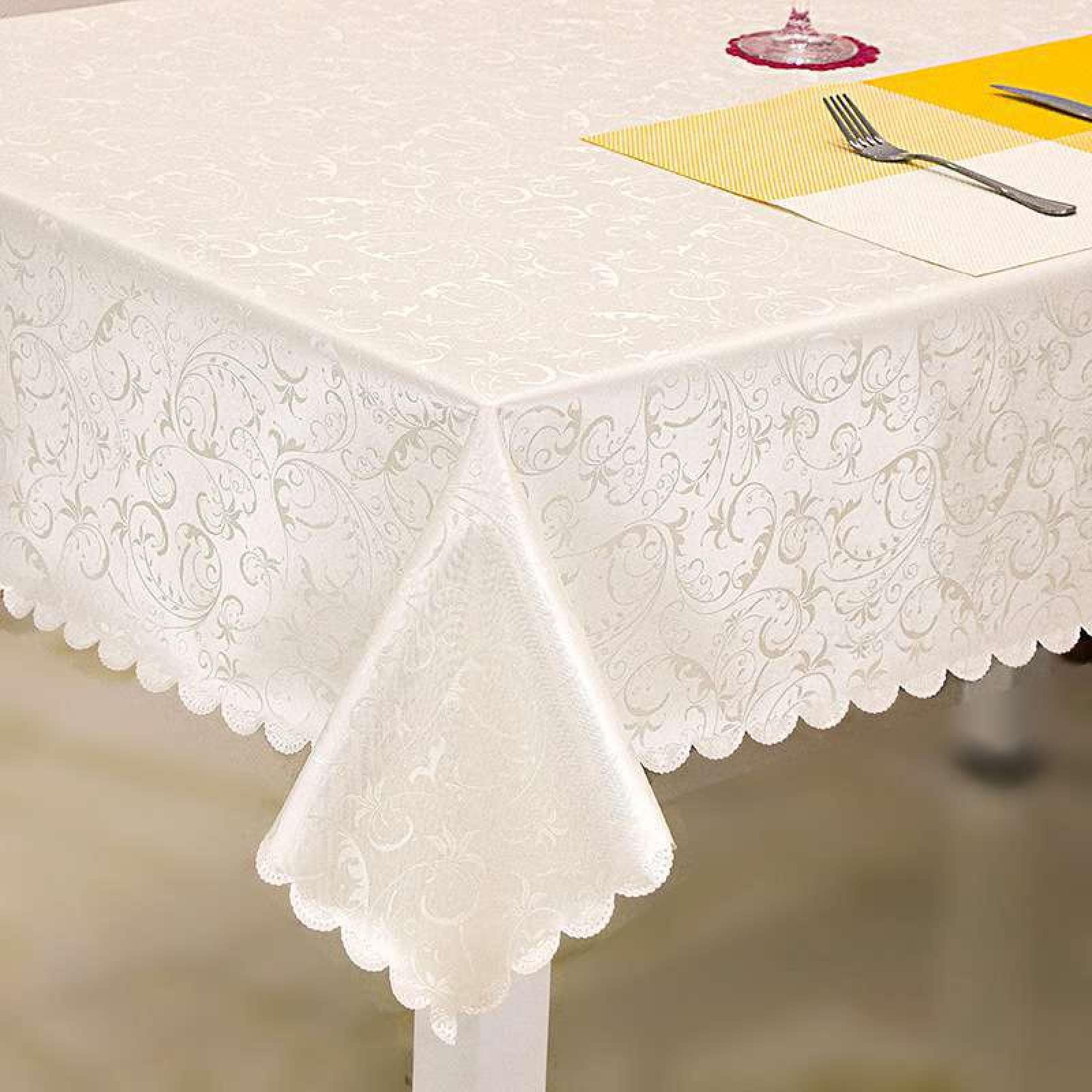 Tischdecke Tischtuch Pflegeleichte Tischwäsche Verbrühungshemmende Pu Tischläufer Eckig Viele Größe Farbe Wählbar Weiß B 120 × 160 cm