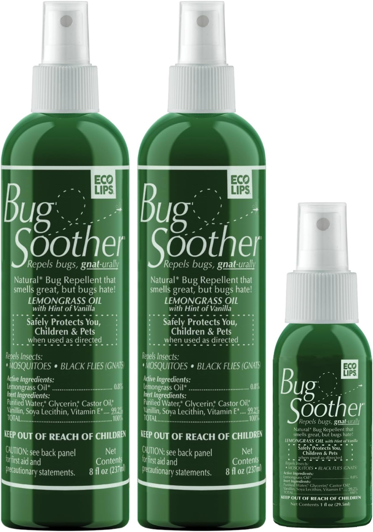 All Natural Bug Soother Bonus Pack - Multi-Pack includes FREE bonus 1 oz. travel size. (2, 8 oz.)