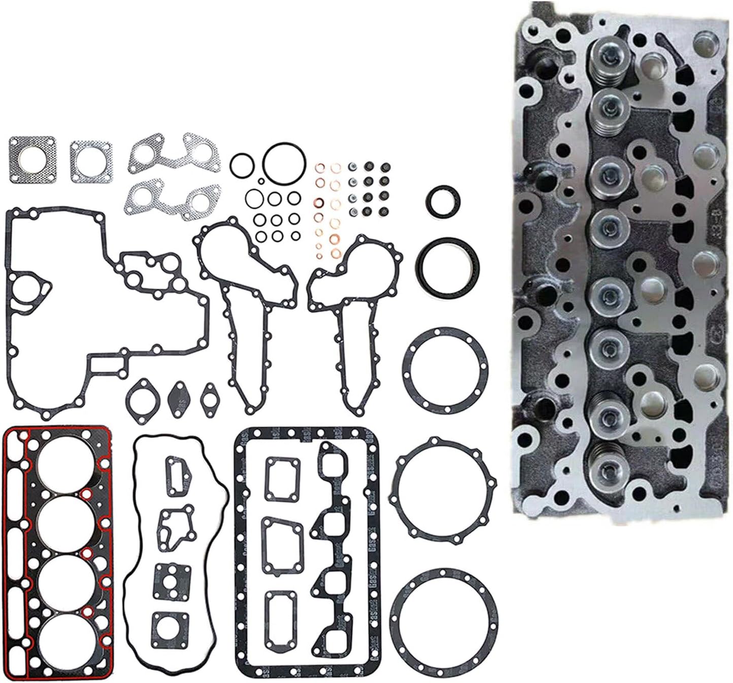 07916-29515 Full Gasket Set 07916-29505 Compatible with Bobcat Loader 753 753C 753F 753G 753H Compatible with CASE 1838 Compatible with Kubota Engine V2203 V2203T V2203E V2203B