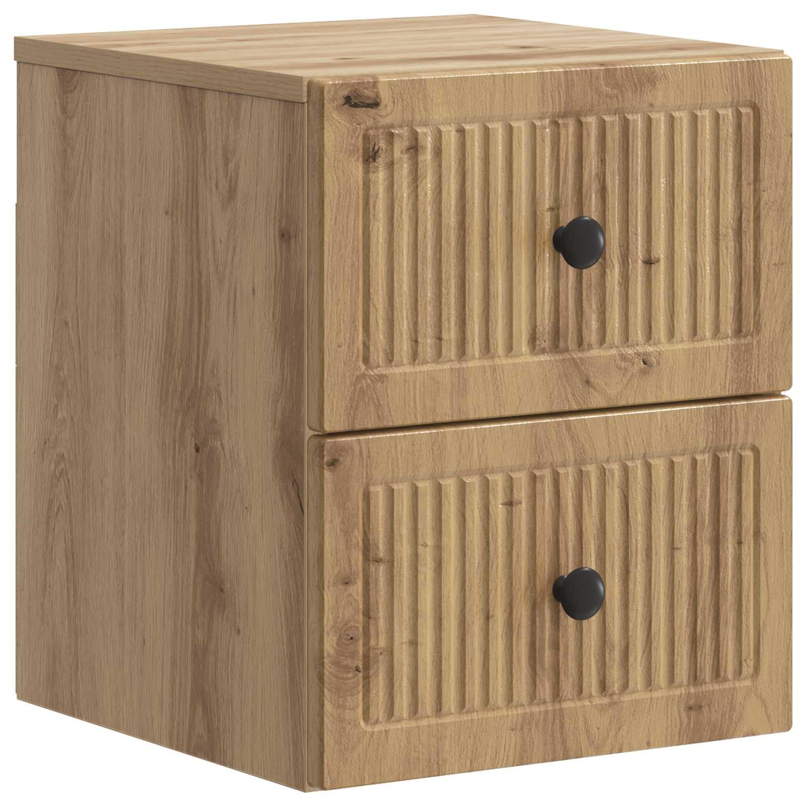 Générique Cabinet de Chevet Mural 2 pcs Chêne Artisanal 33 x 34,5 x 40 cm, étagère Murale Vintage Chic en Bois d'ingénierie, Armoire de Rangement pour Salon, Chambre ou Bureau, Design Mural