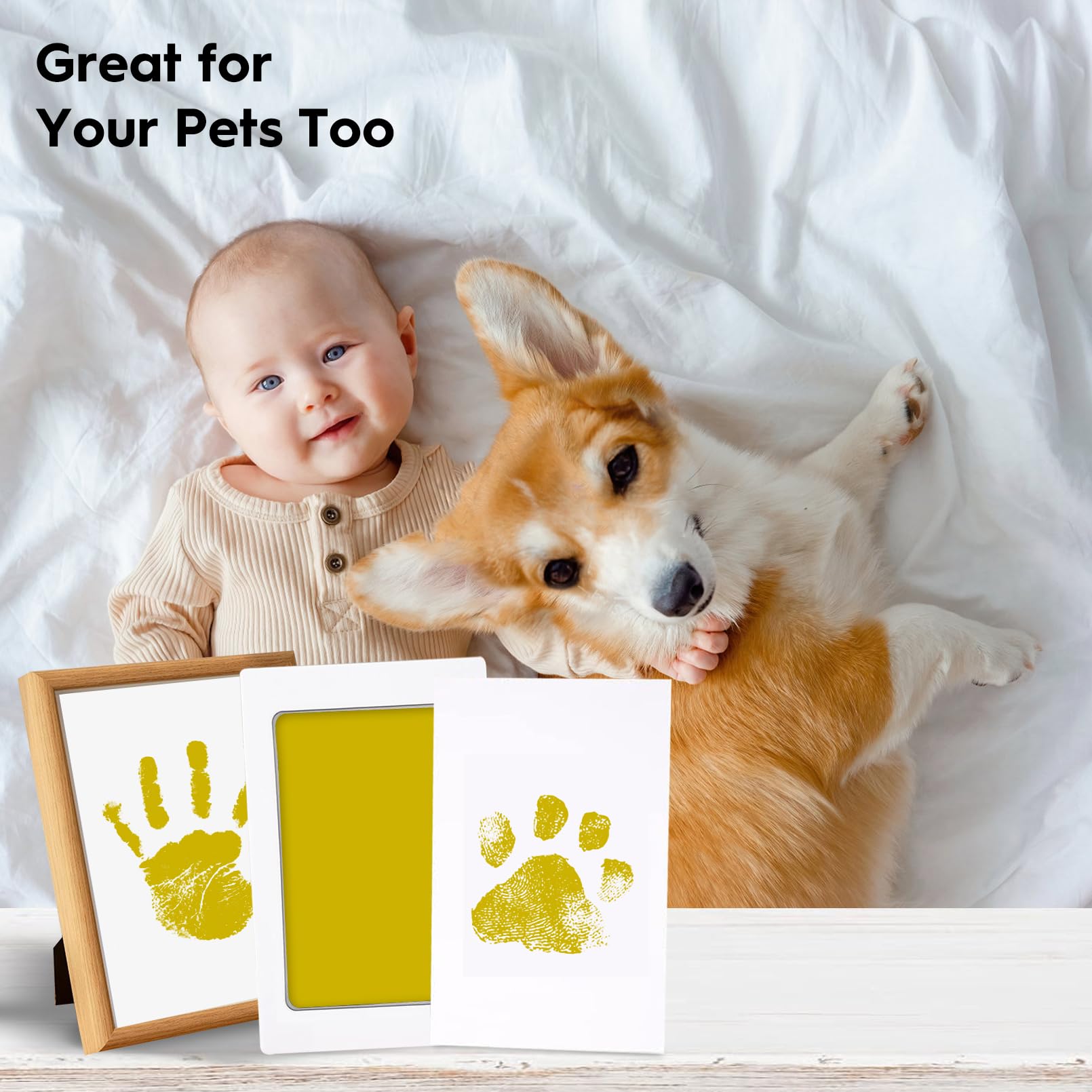 TATUNER Baby Hand and Footprint Kit Inkless - Mess Free Ink Pad, Paw Print Kit for Dogs and Cats, Safe Clean Touch Ink Pads for Newborn Handprints — view 91
