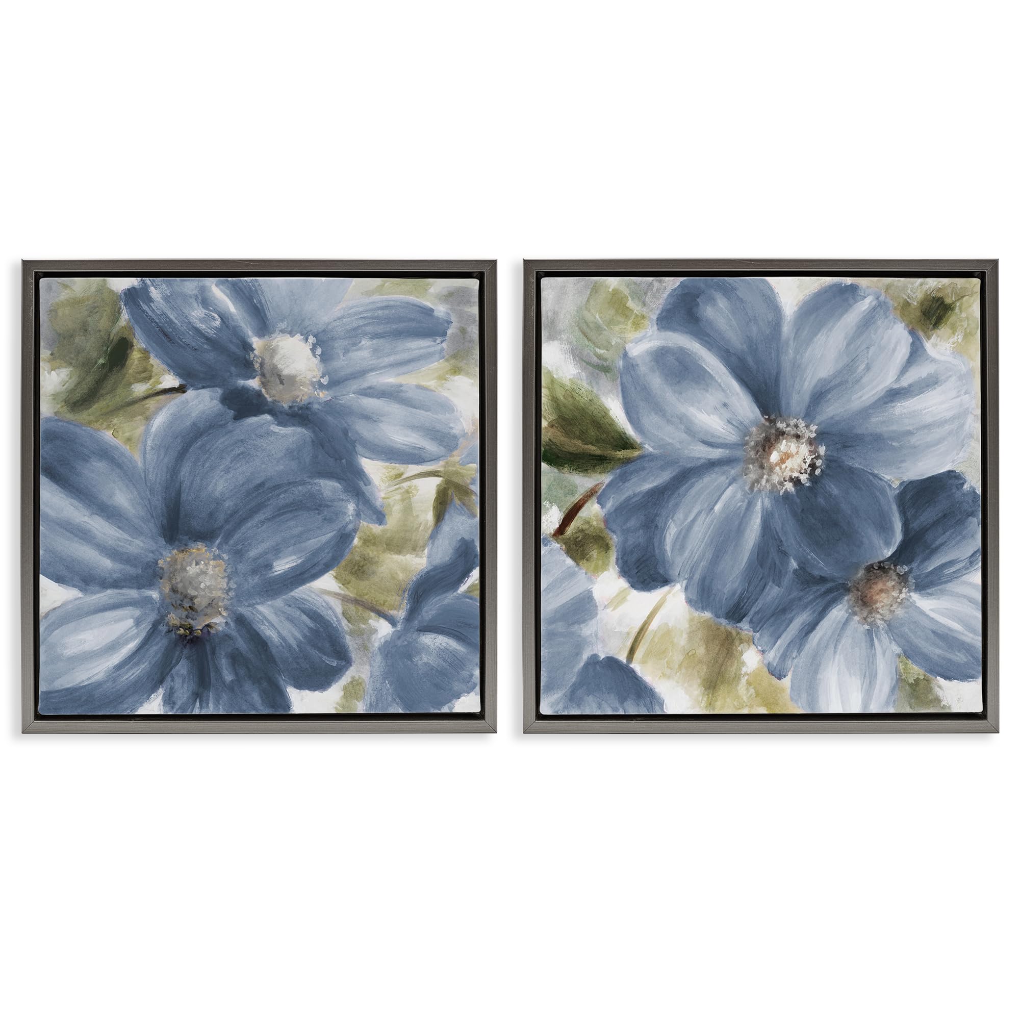 Stupell Industries Floral Walk In Beauty 'Floral Walk In Beauty', 2Pc Floating Frame Art Set 2, Gray, 18 X 18, Ready To Hang Picture Décor, Usa Made, By Artist Lanie Loreth