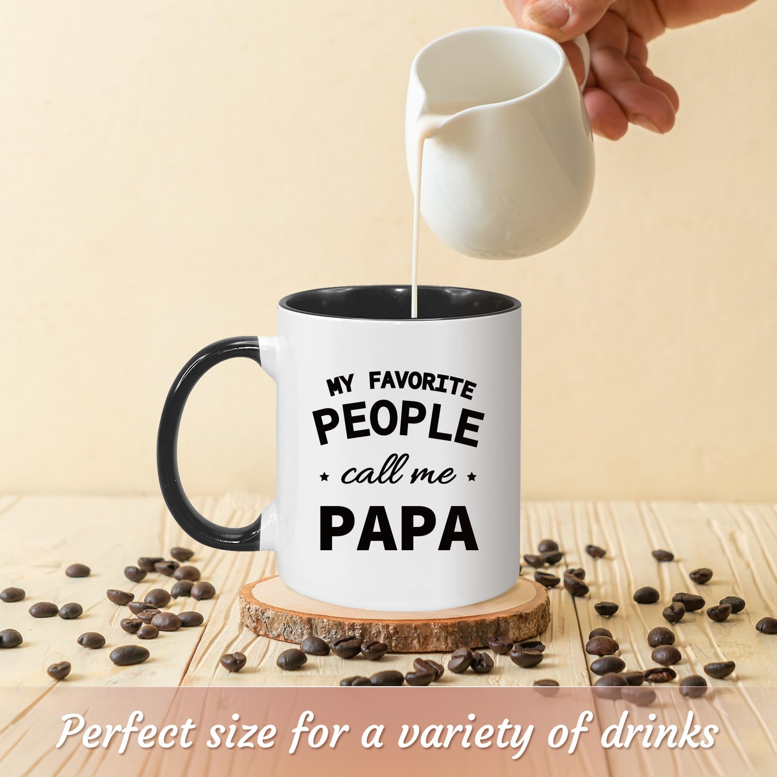 Papa Coffee Mug 11Oz Papa Gifts from Kids Grandkids, Fathers Day Birthday Gift for Dad Christmas Gift from Daughter, Son, Funny Dad Mug Microwave & Dishwasher Safe