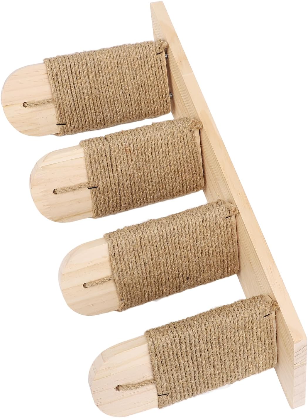 Cat Wall Shelves, High Strength Pine Wood Stable Cat Climbing Shelves with 4 Steps Scratch Post and, Wall Furniture for Indoor Cats Climbing Jumping Scratching (4 Tier)