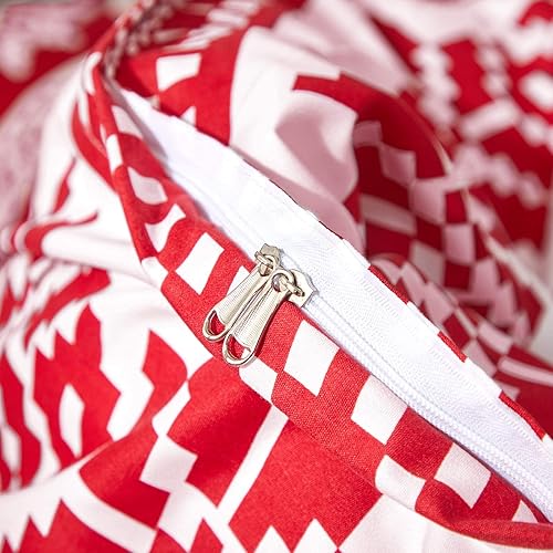 Miniatura 6 de Joyreap Juego de funda de edredón de 3 piezas, diseño de copo de nieve rojo y blanco, microfibra suave y transpirable para todas las estaciones, 1