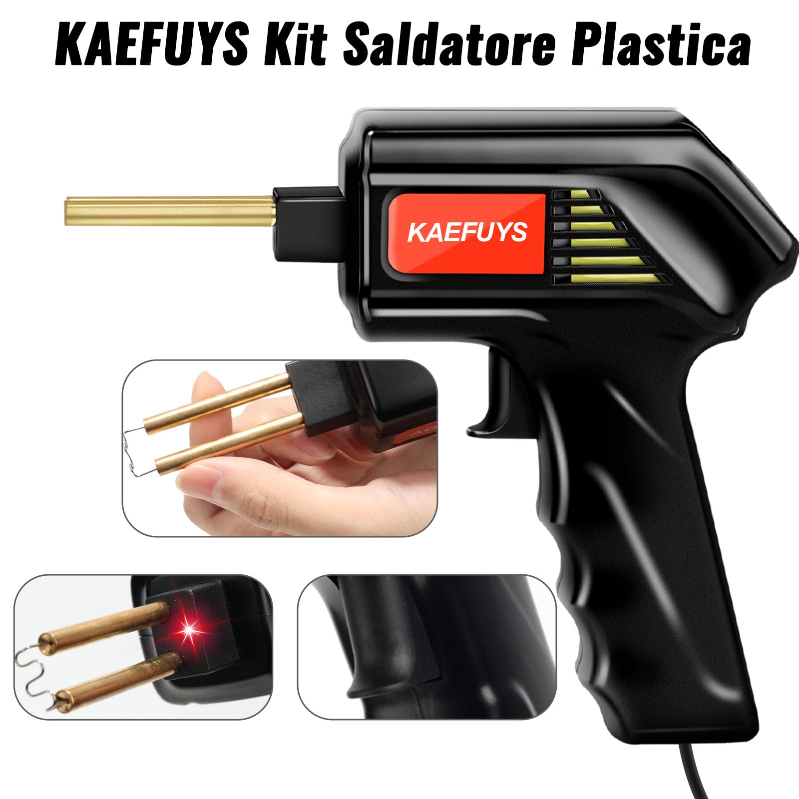 KAEFUYS Saldatrice per Plastica 170W 220V Plastica Saldatrice Kit con 805 Pezzi Chiodi per Saldatura e 7 Forme Diverse Saldatrice Plastica per Riparazione Auto Paraurti Auto Ricambi