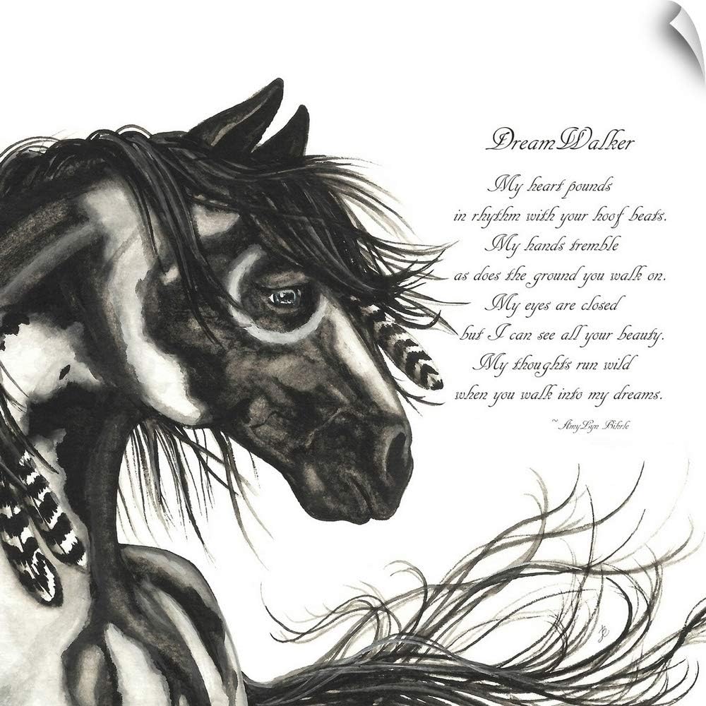 Majestic Horse DreamWalker Poem mm45 Wall Decal, Horse Artwork