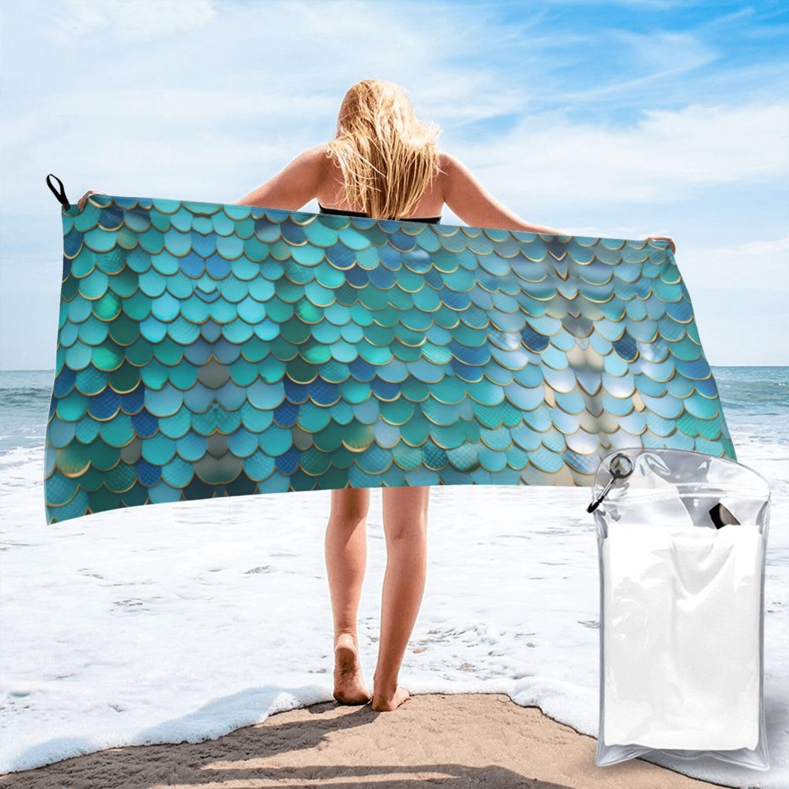 Toalla de baño de sirena grande y suave, ideal para tus días de playa, piscina y spa relajantes