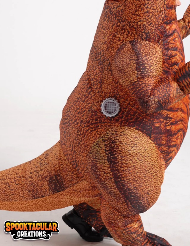 T-REX Inflatable Kostüm Für Männer - Aufblasbarer Dinosaurier, Braun, Halloween Outfit