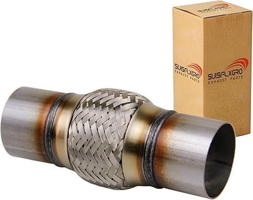 Tubo flexible de escape tipo universal 100% acero inoxidable para vehículos pesados (1 unidad, 2.5 x 4 x 8)