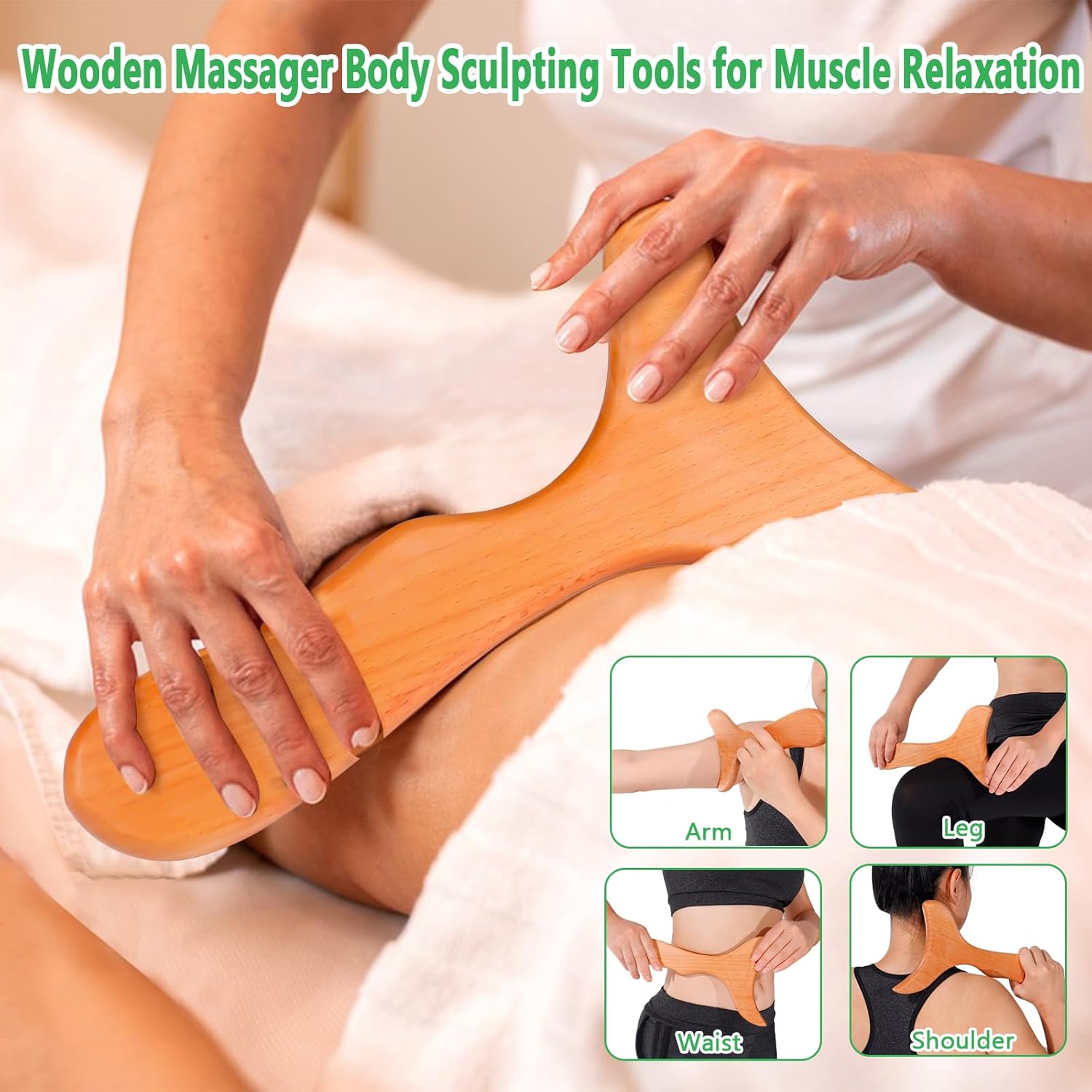 5Pcs Wood Therapy Massage Tools Lymphatic Drainage Massager Maderoterapia Kit Wooden Masager Body Sculpting Tools for Relax Muscles Body Shaping - Image 7
