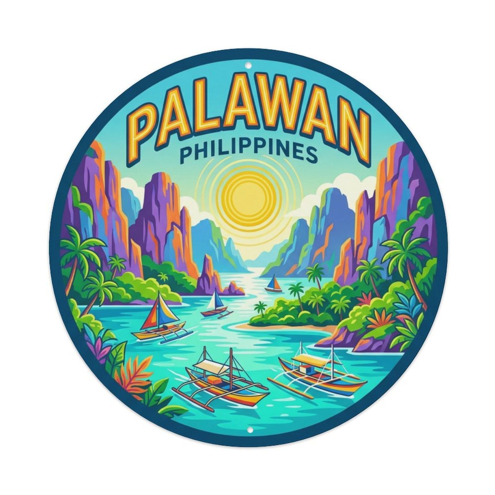 Philippines Vintage Travel Palawan Metal Tin Sign