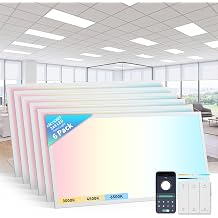AIKVSXER 2x4 LED Flat Panel Light with App & Wireless Switch Control 6Pack | 70W 7700LM,3000K6500K,10100% Dimmable, Night Light Mode,Recessed 2x4 led drop ceiling light fixture for Office & School