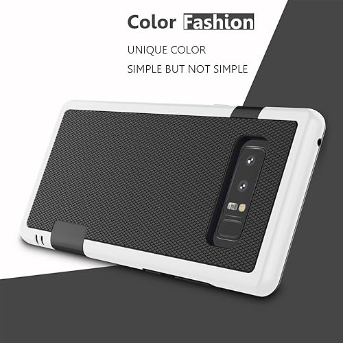 Miniatura 4 de Jeylly Funda para Galaxy Note 8, funda para Note 8, 3 colores delgada híbrida resistente TPU suave y policarbonato duro, a prueba de golpes,