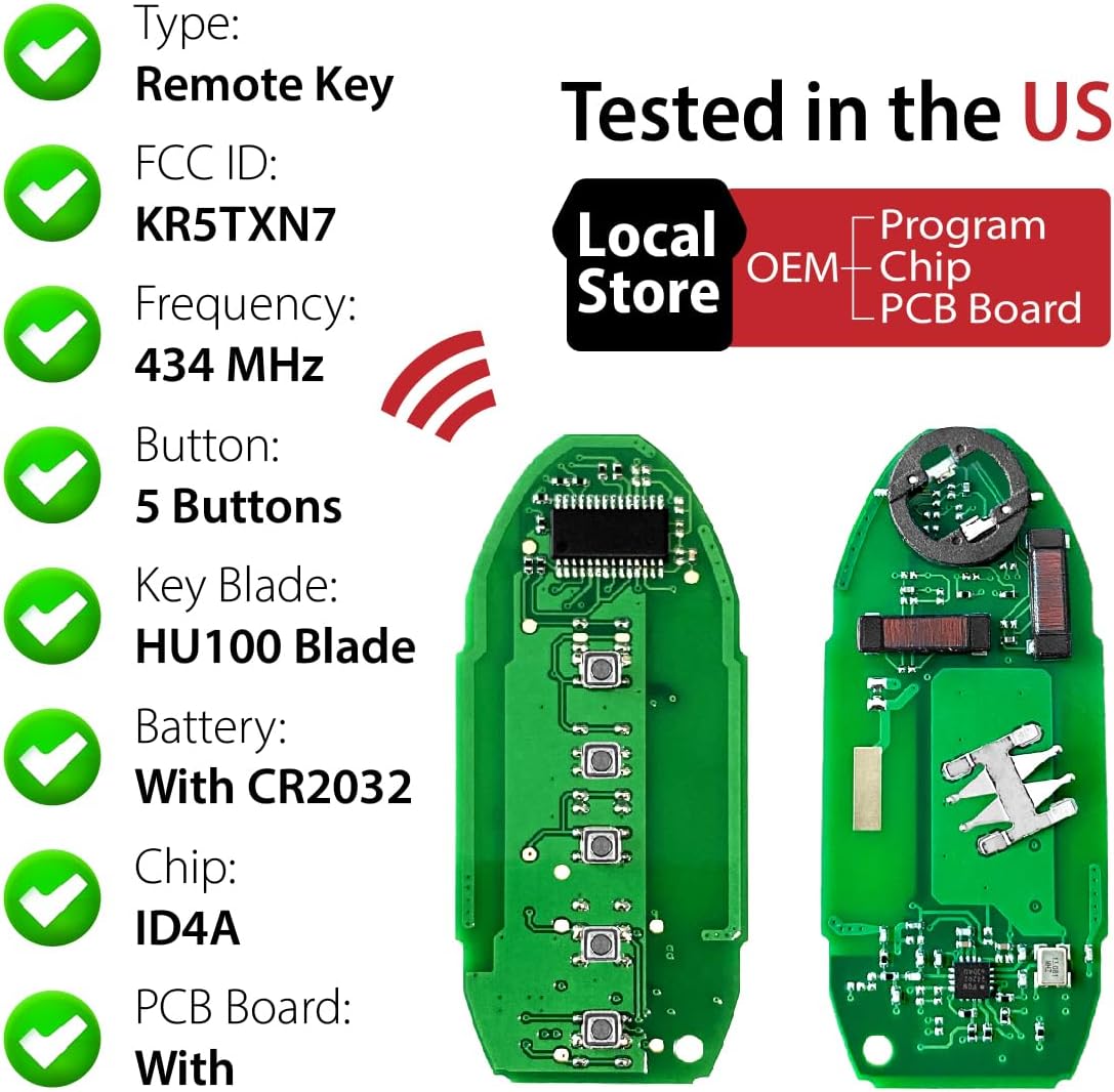 Llave Control Remoto For Nissan Rogue 2014-2020, 3 Botones | Cuotas Sin