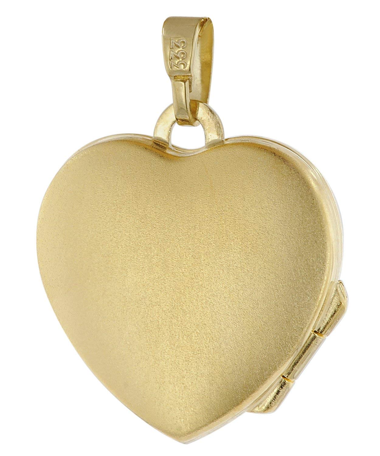 trendor Medaillon Herz Gold 333 / 8K mit Vergoldeter Damen-Halskette 39056