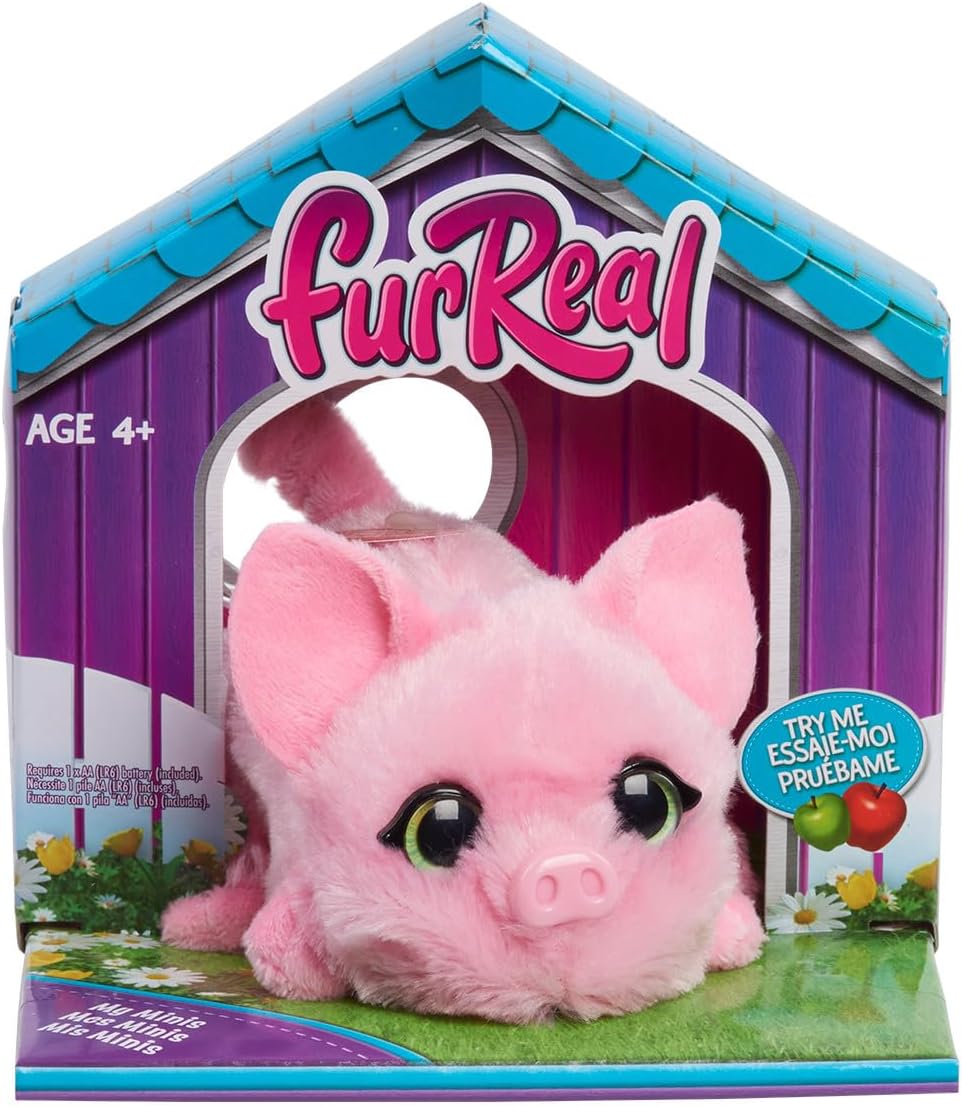 Just Play furReal My Minis Piglet Interactive Toy, Small Plush Piglet with Motion, Pink, Soft Plushie, Kids Toys for Ages 4 Up