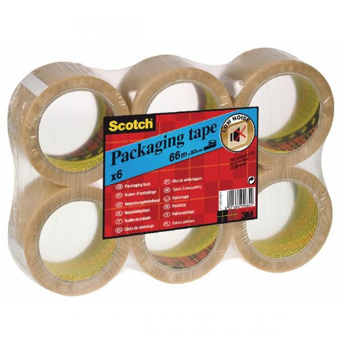 3M PVC-5066F6-T-EU/PVC6RT Lot de 6 rouleaux de ruban adhésif d'emballage Scotch (Transparent) (Import Allemagne)