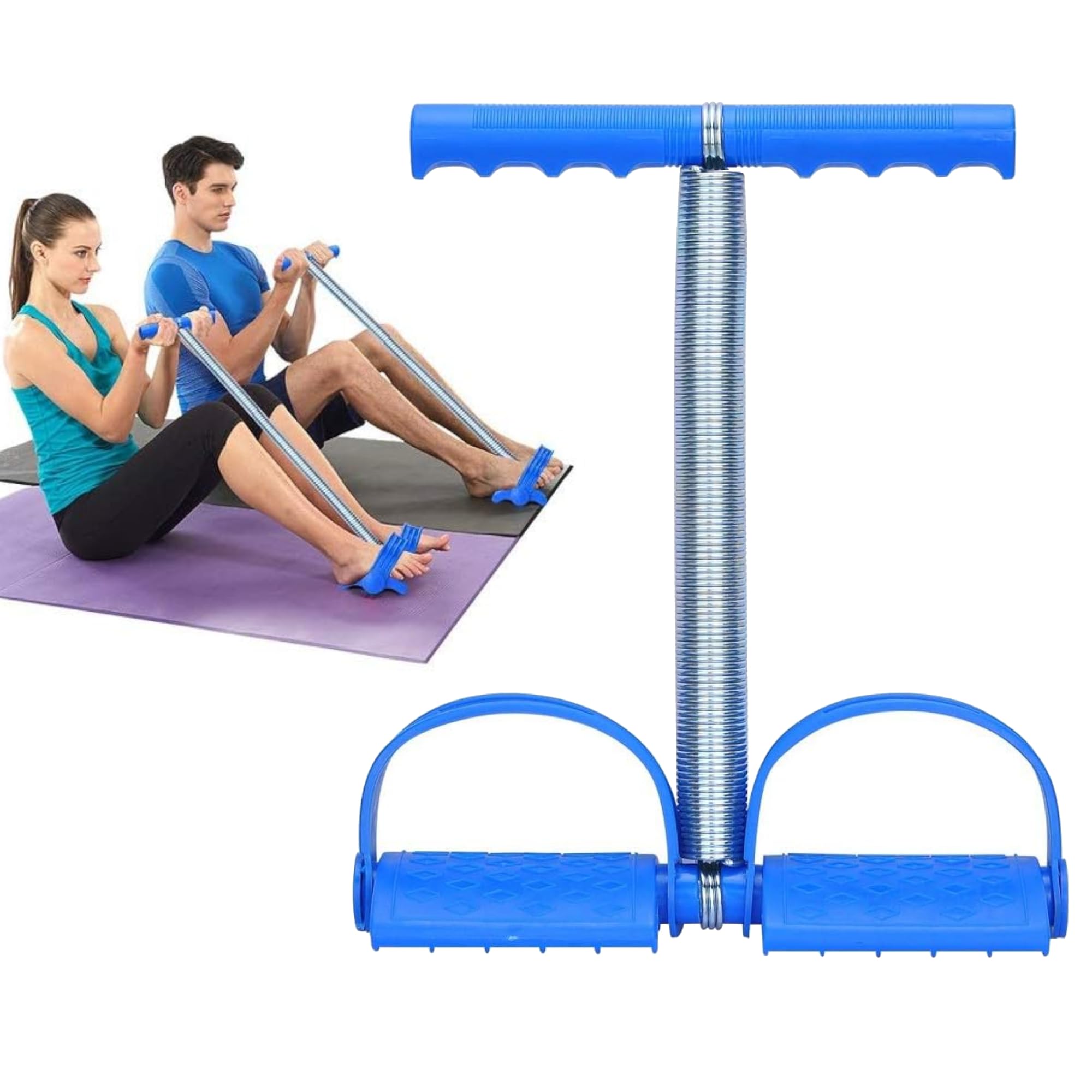 OCEANO Attrezzo per Addominali a Molla con Pedali, Elastico Fitness per Tonificazione Addome, Braccia, Gambe e Glutei