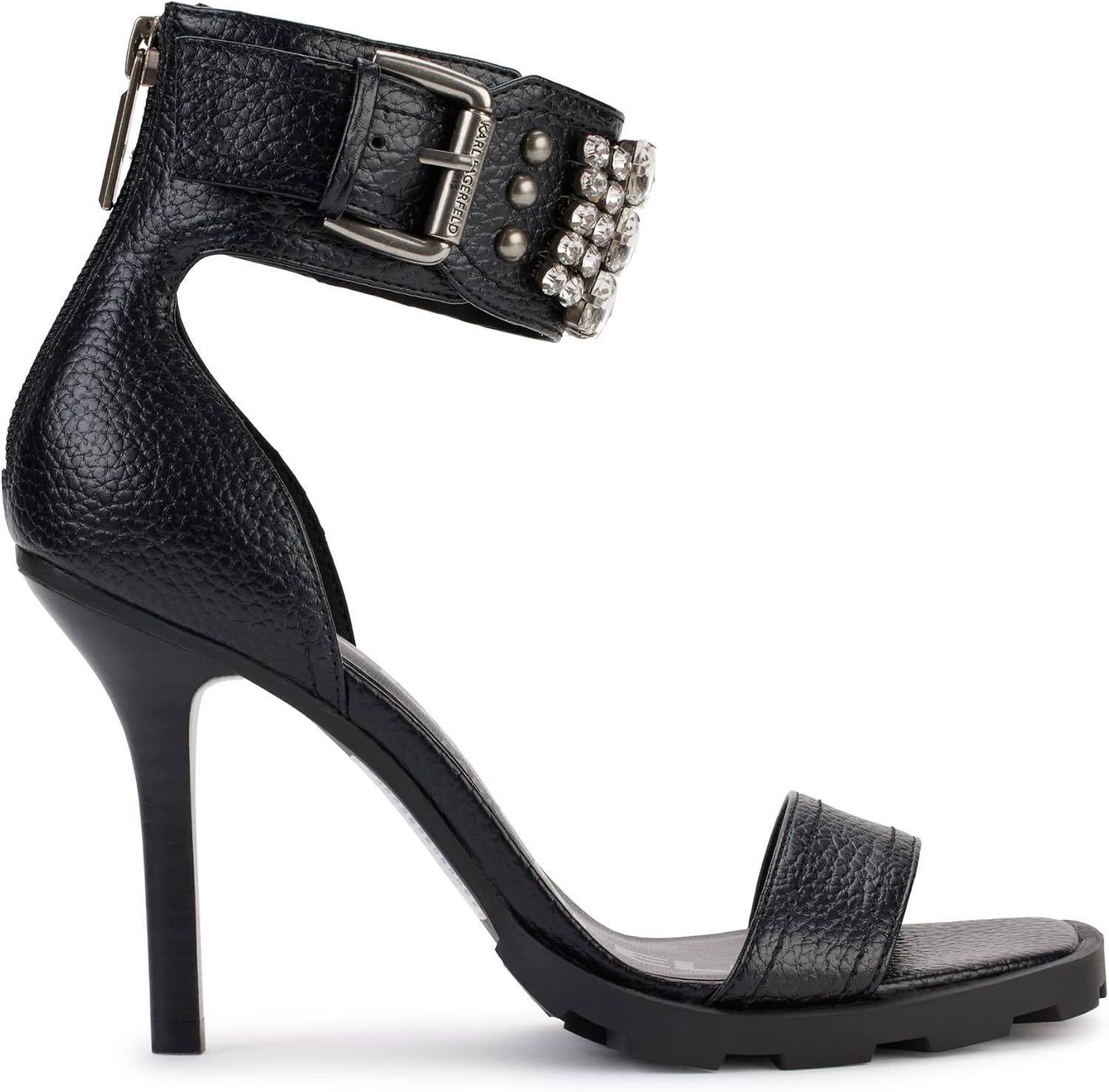 KARL LAGERFELD PARIS womens Open-toe Malinda Lug-sole Heeled Sandal - Image 5
